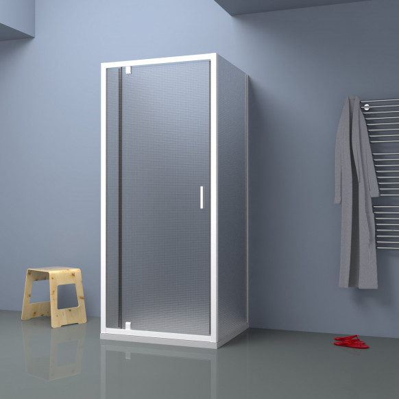 Box doccia TOKYO porta battente rettangolare 3 lati 90x70x70 cm altezza 200 cm cristallo 6 mm bianco opaco