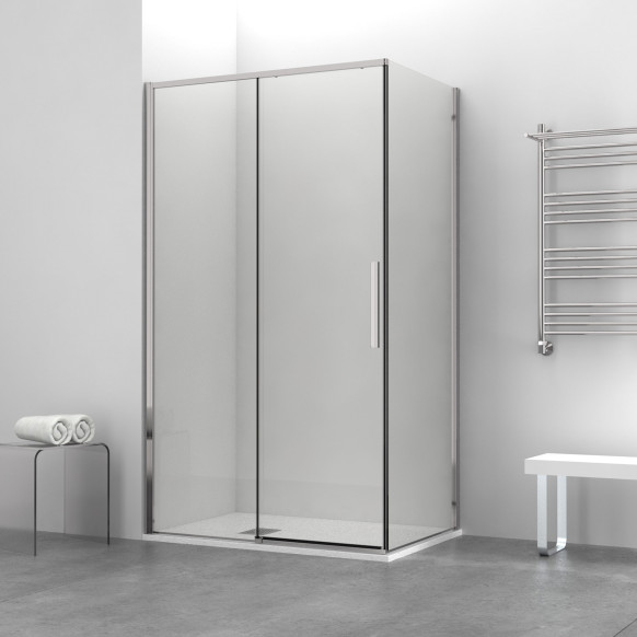 Box doccia OSLO porta scorrevole rettangolare 120x90 cm altezza 200 cm cristallo 6 mm