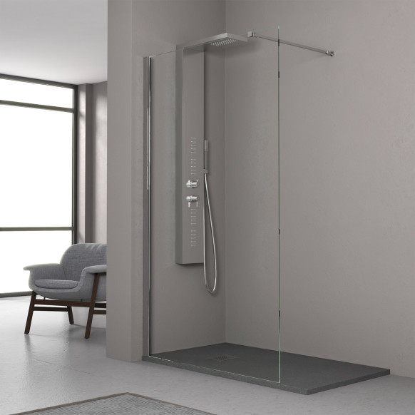 Parete doccia walk in TALLINN 100 cm cristallo trasparente 8 mm