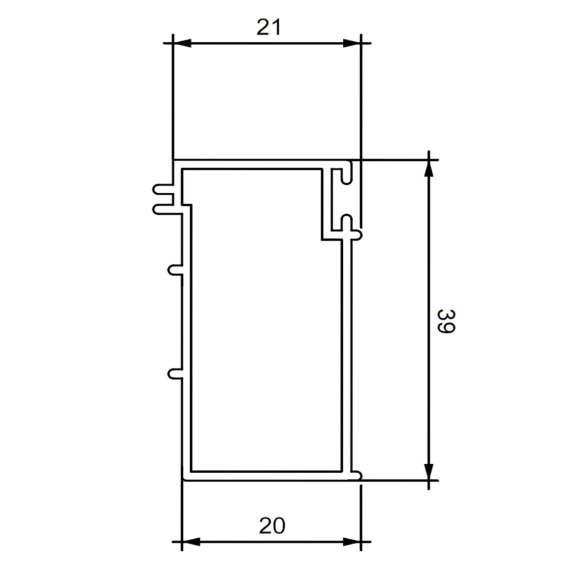 Profilo di compensazione extra +2 cm MOSCA cromo