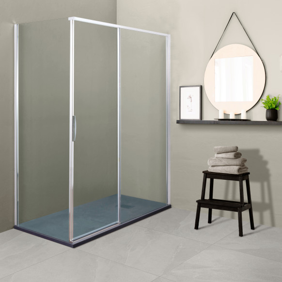 Box doccia DENVER porta scorrevole 140x80 cm cristallo 8 mm DX