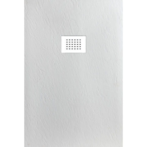 Piatto doccia CARRARA 130x70 cm marmoresina effetto pietra, bianco opaco