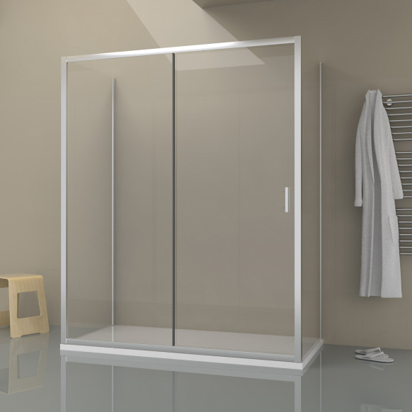 Box doccia TOKYO porta scorrevole rettangolare 3 lati 160x70x70 cm altezza 200 cm cristallo 6 mm